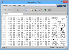 Showing the disk editor in Acronis Disk Director